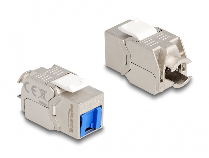 Delock Keystone Modul RJ45 Buchse zu LSA Cat.6A werkzeugfrei mit blauer Staubschutzkappe #1 