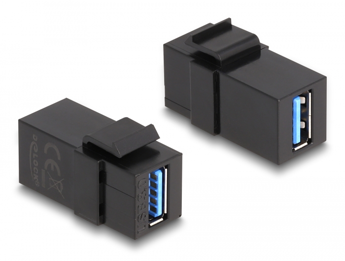 Delock Keystone Modul USB 3.0 A Buchse zu USB 3.0 A Buchse schwarz (1:1) #1 