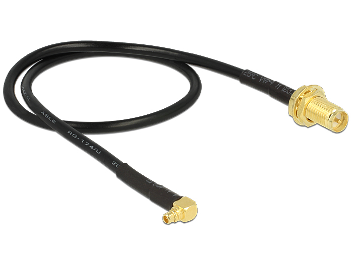 Delock Antennenkabel RP-SMA Buchse zum Einbau > MMCX 90° Stecker 320 mm #3 