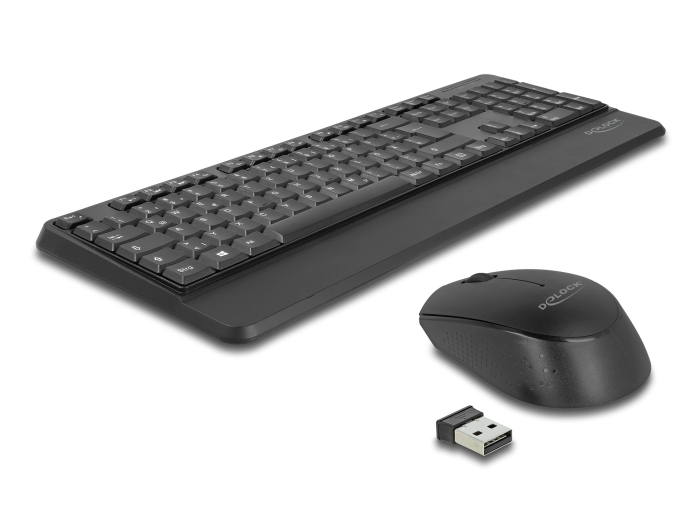 Delock USB Tastatur und Maus Set 2,4 GHz kabellos schwarz (Handballenauflage) #1 
