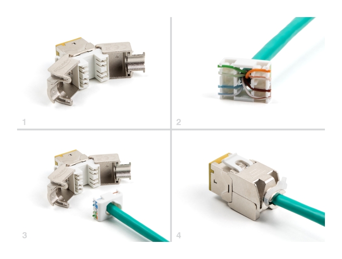 Delock Keystone Modul RJ45 Buchse zu LSA Cat.6A werkzeugfrei gelb Set 10 Stück #5 
