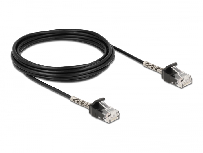 Delock Kabel RJ45 Stecker zu RJ45 Stecker mit Knickschutz Cat.6A 5 m schwarz #2 