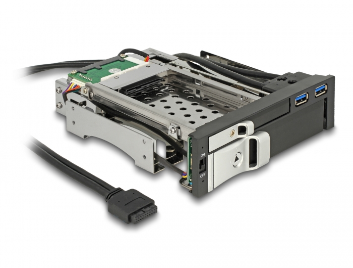 Delock 5.25″ Wechselrahmen für 1 x 2.5″ + 1 x 3.5″ SATA HDD + 2 x USB 3.0 Ports #1 