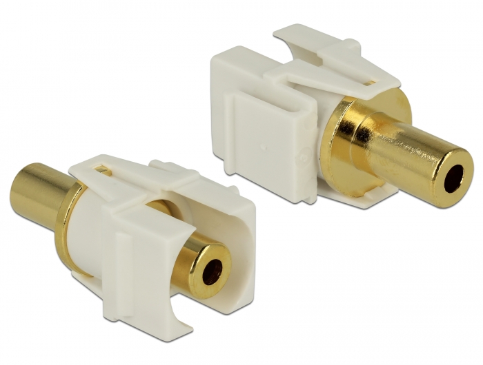 Delock Keystone Modul Klinkenbuchse 3,5 mm 3 Pin zu Klinkenbuchse 3,5 mm 3 Pin vergoldet weiß #1 