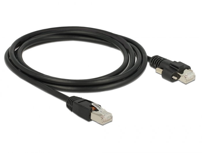 Delock GigE Kamera Kabel RJ45 Stecker zu RJ45 Stecker mit Schrauben Cat.6 S/FTP 2 m #2 