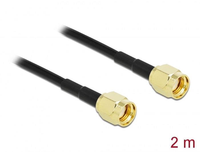 Delock Antennenkabel RP-SMA Stecker zu RP-SMA Stecker LMR/CFD100 2 m low loss #1 
