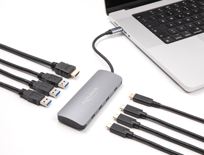 Delock 7 Port USB 10 Gbps Hub und 4K HDMI Ausgang mit USB Type-C™ Anschluss und PD 3.0 90 Watt #3 
