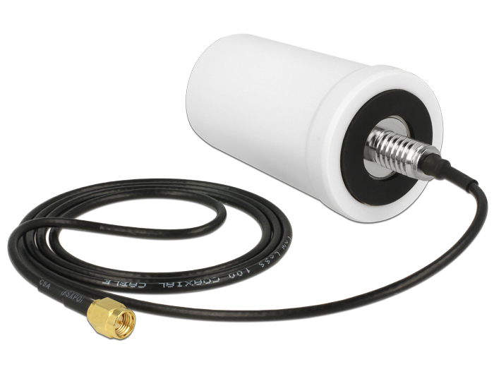 Delock GSM / UMTS Antenne SMA Stecker 0,7 - 1,6 dBi 1 m ULA100 omnidirektional starr outdoor weiß #11 