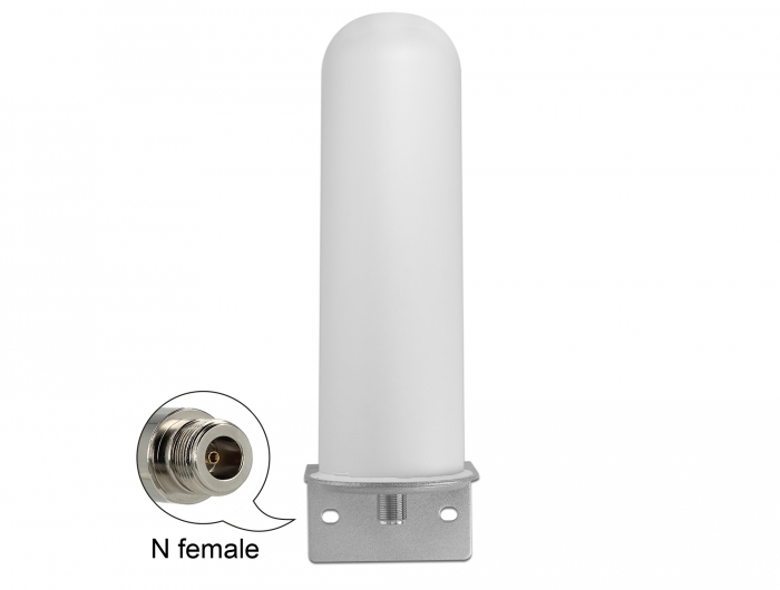 Delock LTE Antenne N Buchse 4 - 6 dBi 22 cm omnidirektional starr Wand- und Mastmontage weiß outdoor #1 