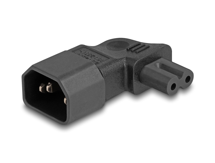 Delock Netzadapter IEC 60320 - C14 auf C7, Stecker / Buchse, 2,5 A, 90° gewinkelt #1 