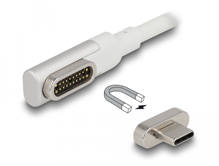 Delock Magnetisches Thunderbolt™ 3 USB-C™ Kabel 4K 60 Hz Stecker zu Stecker gewinkelt 1,20 m #4 