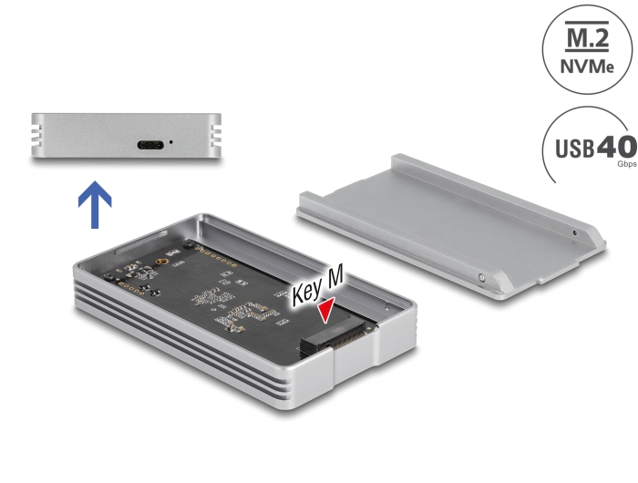 Delock USB4™ 40 Gbps Gehäuse für 1 x M.2 NVMe SSD - werkzeugfrei #1 