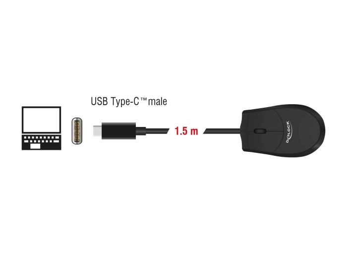 Delock Optische USB Type-C™ Desktop Maus – Lautlos #3 