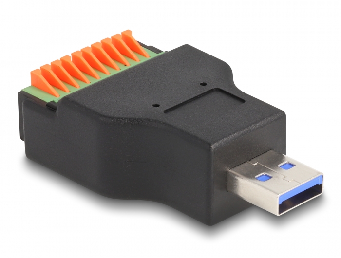 Delock USB 3.2 Gen 1 Typ-A Stecker zu Terminalblock Adapter mit Drucktaster #1 