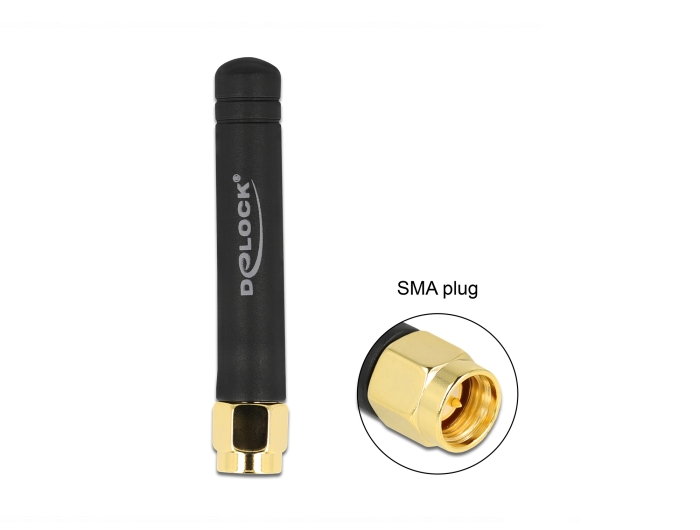 Delock LPWAN 868 MHz Antenne SMA Stecker 1,6 dBi omnidirektional starr schwarz #4 