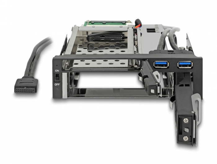 Delock 5.25″ Wechselrahmen für 1 x 2.5″ + 1 x 3.5″ SATA HDD + 2 x USB 3.0 Ports #4 