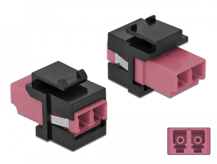 Delock Keystone Modul LC Duplex Buchse zu LC Duplex Buchse violett / schwarz #1 
