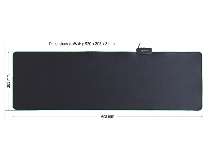 Delock USB Mauspad 920 x 303 x 3 mm mit RGB Beleuchtung #3 