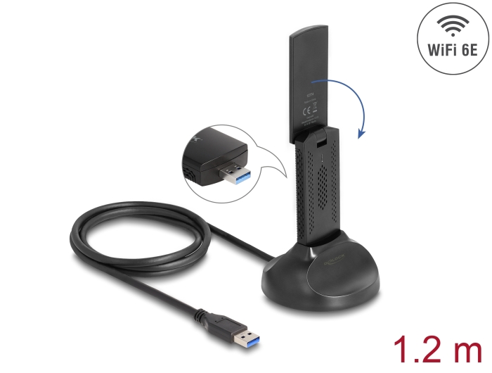 Delock Wi-Fi 6E Dualband WLAN USB Adapter AX5400 (2 x 2402 + 574 Mbps) #1 