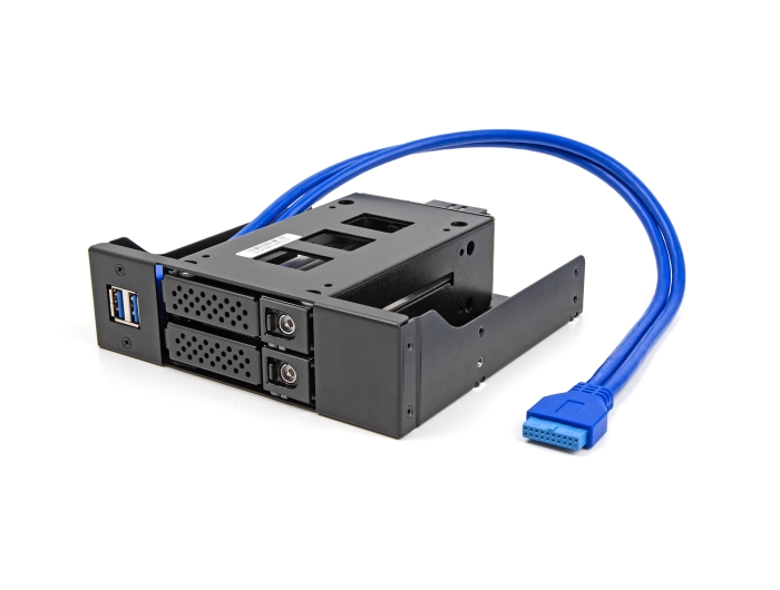 Delock 5.25″ Metall Einbaurahmen für Slim Bay Wechselrahmen mit USB 5 Gbps Hub #5 