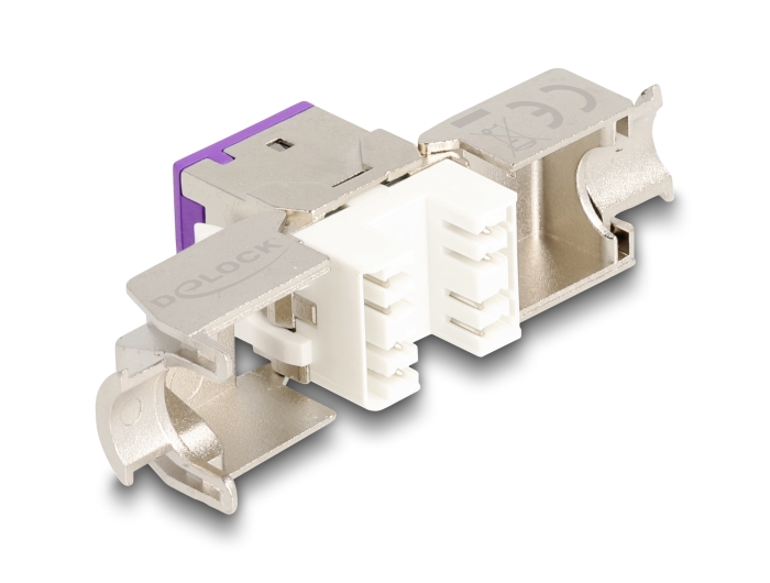 Delock Keystone Modul RJ45 Buchse zu LSA Cat.6A werkzeugfrei violett Set 10 Stück #3 