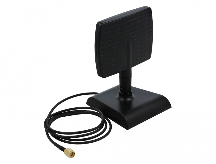 Delock WLAN WiFi 6 Antenne RP-SMA Stecker 4 - 6 dBi direktional mit magnetischem Standfuß mit Kippgelenk #1 
