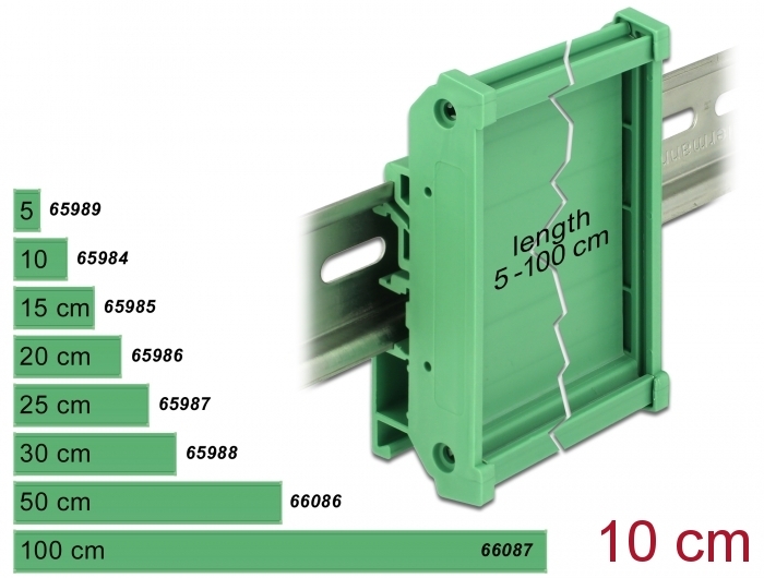 Delock Platinenhalterung (72 mm) für Hutschiene 10 cm lang #1 