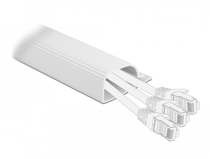 Delock Kabelkanal für Untertischmontage 63 x 28 mm - Länge 400 mm 2 Stück weiß #3 
