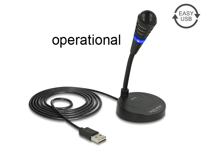 Delock USB Mikrofon mit Standfuß und Touch-Mute Taste #1 