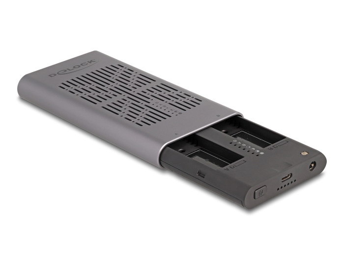 Delock Externes USB 20 Gbps Gehäuse für 2 x M.2 NVMe PCIe SSD mit USB Type-C™ Buchse und Klon Funktion #2 
