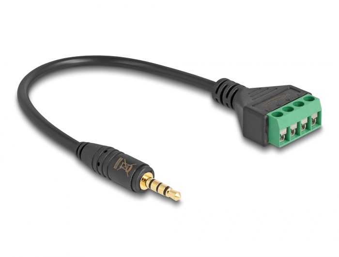 Delock Kabel Klinkenstecker 3,5 mm 4 Pin zu Terminalblock Adapter 20 cm #2 