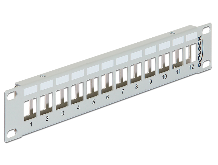 Delock 10″ Keystone Patchpanel 12 Port Metall grau #1 