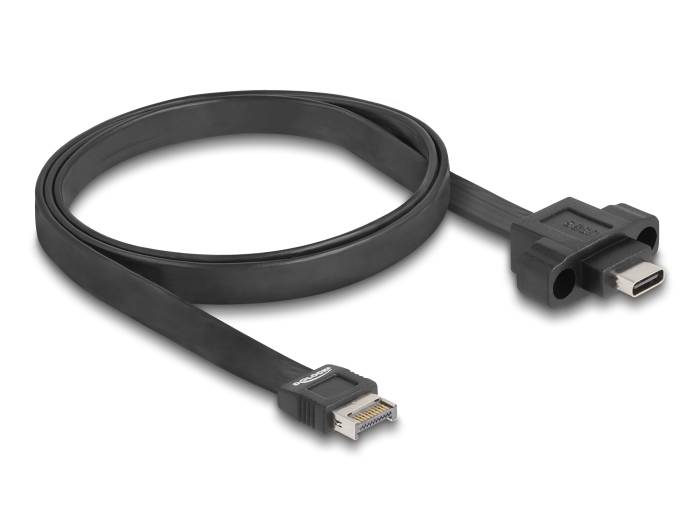 Delock USB 10 Gbps Flachbandkabel Typ-E Key A 20 Pin Stecker zu USB Type-C™ Buchse zum Einbau 75 cm #2 