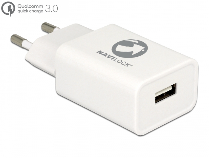 Navilock Ladegerät 1 x USB Typ-A mit Qualcomm® Quick Charge™ 3.0 weiß #1 