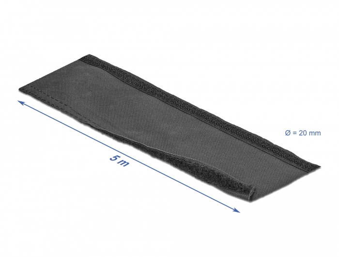 Delock Gewebeschlauch mit Klettverschluss hitzebeständig 5 m x 20 mm schwarz #2 