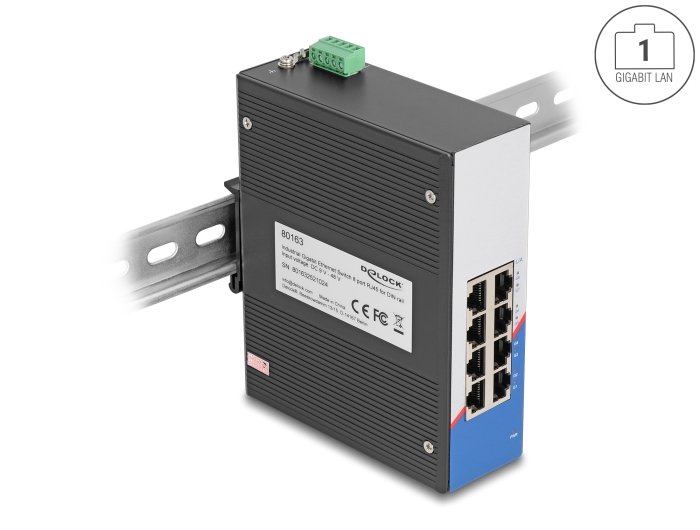 Delock Industrie Gigabit Ethernet Switch 8 Port RJ45 für Hutschiene #1 