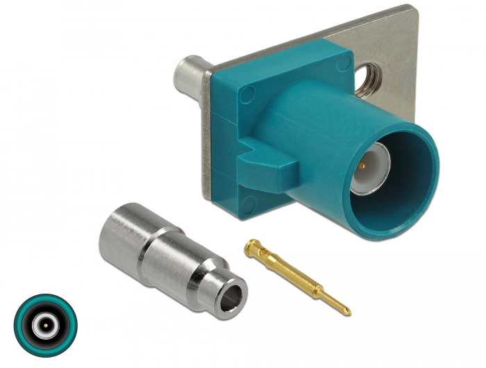 Delock FAKRA Z Stecker Federpin zum Löten 1 vorgestanztes Loch #1 