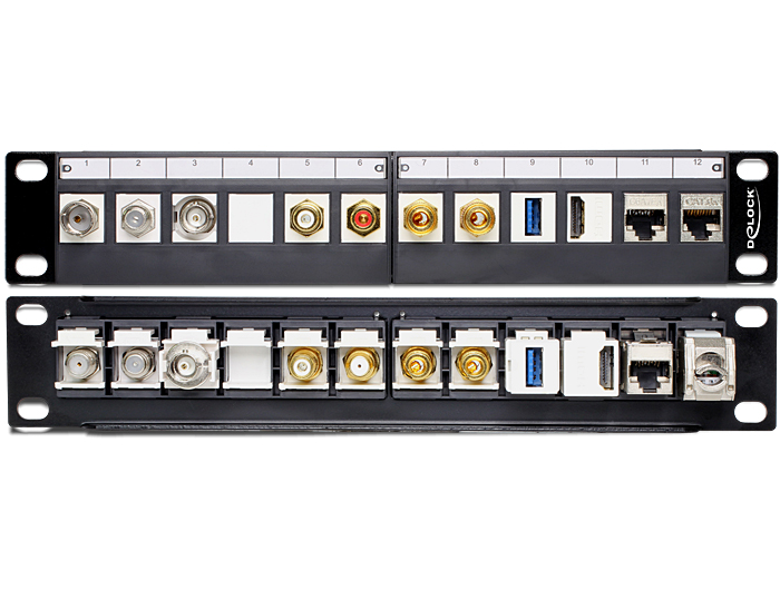Delock 10″ Keystone Patchpanel 12 Port schwarz #4 