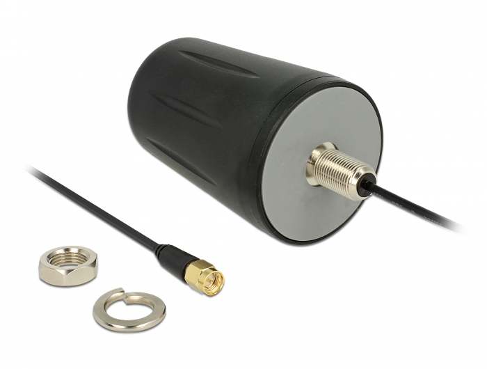 Delock WLAN 802.11 b/g/n Antenne SMA Stecker 3 dBi omnidirektional mit Anschlusskabel (RG-174, 3 m) Dachmontage outdoor schwarz #2 