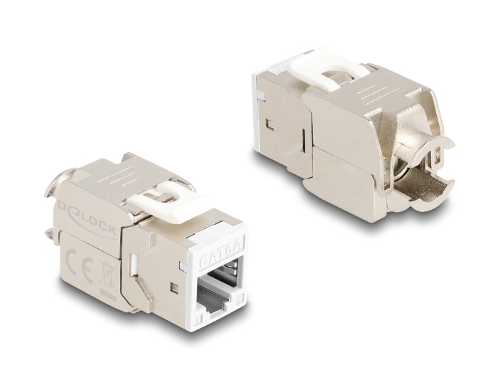 Delock Keystone Modul RJ45 Buchse zu LSA Cat.6A werkzeugfrei weiß Set 10 Stück #2 