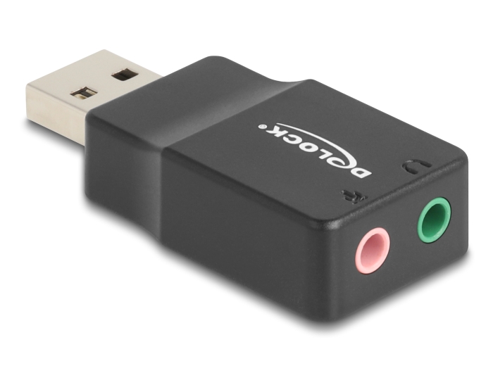 Delock Externe USB Soundkarte mit USB-A Stecker auf 2 x 3,5 mm Klinkenbuchse Plug & Play Audio Adapter schwarz #1 