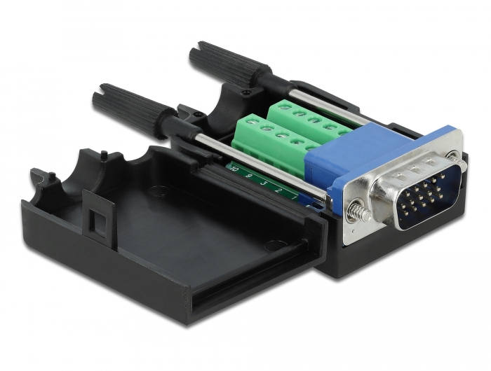 Delock VGA15 Stecker zu Terminalblock Adapter mit Gehäuse #1 