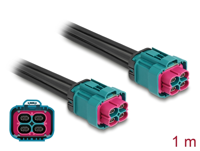 Delock Kabel HDMTD Z quad Buchse zu HDMTD Z quad Buchse 1 m IP67 Schutzart #1 