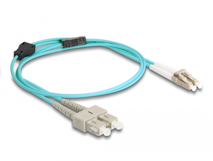 Delock LWL Kabel mit Metallarmierung LC Duplex zu SC Duplex Multimode OM3 1 m #2 