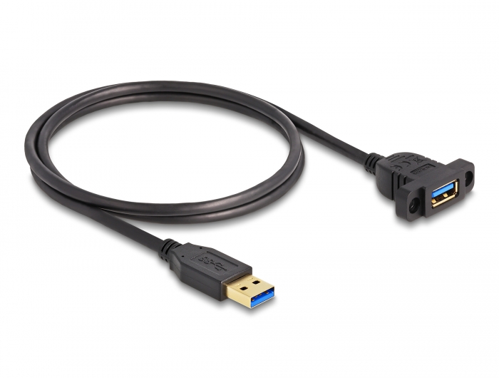 Delock SuperSpeed USB 5 Gbps (USB 3.2 Gen 1) Kabel USB Typ-A Stecker zu Buchse 1 m zum Einbau schwarz #2 