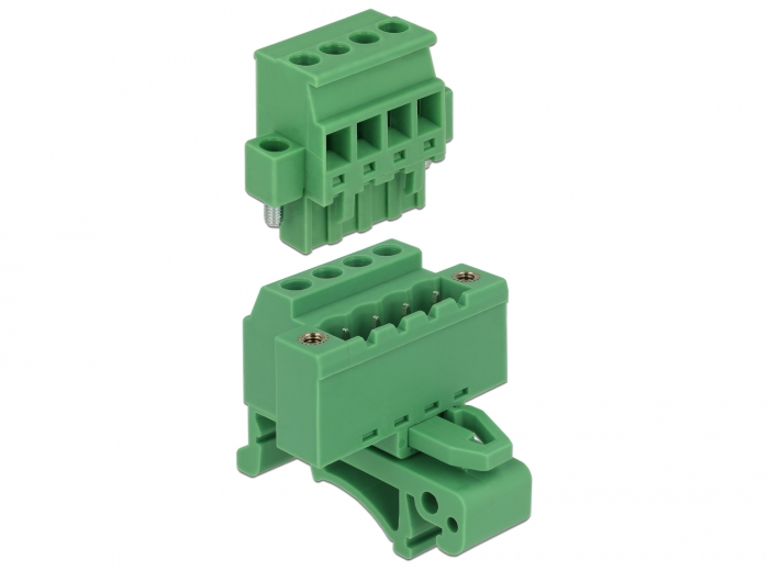 Delock Terminalblock Set für Hutschienen 4 Pin mit Schraubverriegelung #4 