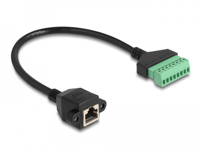 Delock RJ45 Kabel Cat.6 Buchse zu Terminalblock Adapter zum Einbau 30 cm 2-teilig #2 