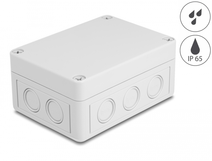 Delock Installationsgehäuse mit Kabeleinführungen 130 x 93 x 57 mm grau #1 
