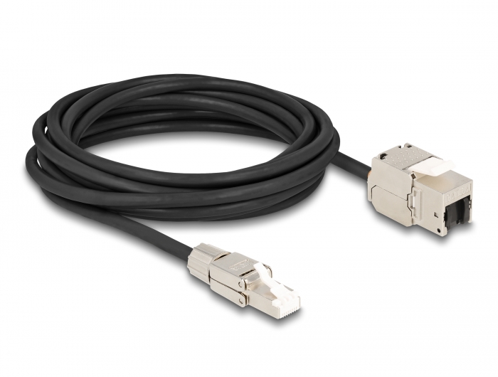 Delock Kabel RJ45 Stecker feldkonfektionierbar zu Keystone Modul RJ45 Buchse Cat.6A 5 m #2 