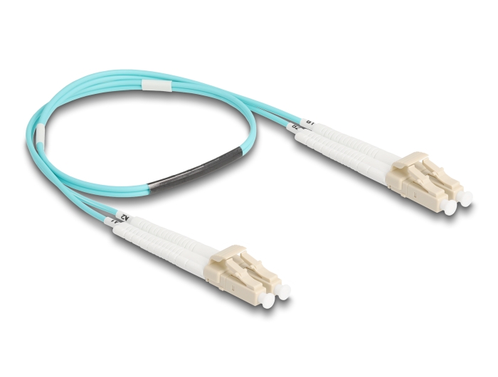 Delock LWL Kabel LC Duplex zu LC Duplex Multimode OM3 winkelbar 0,5 m #2 